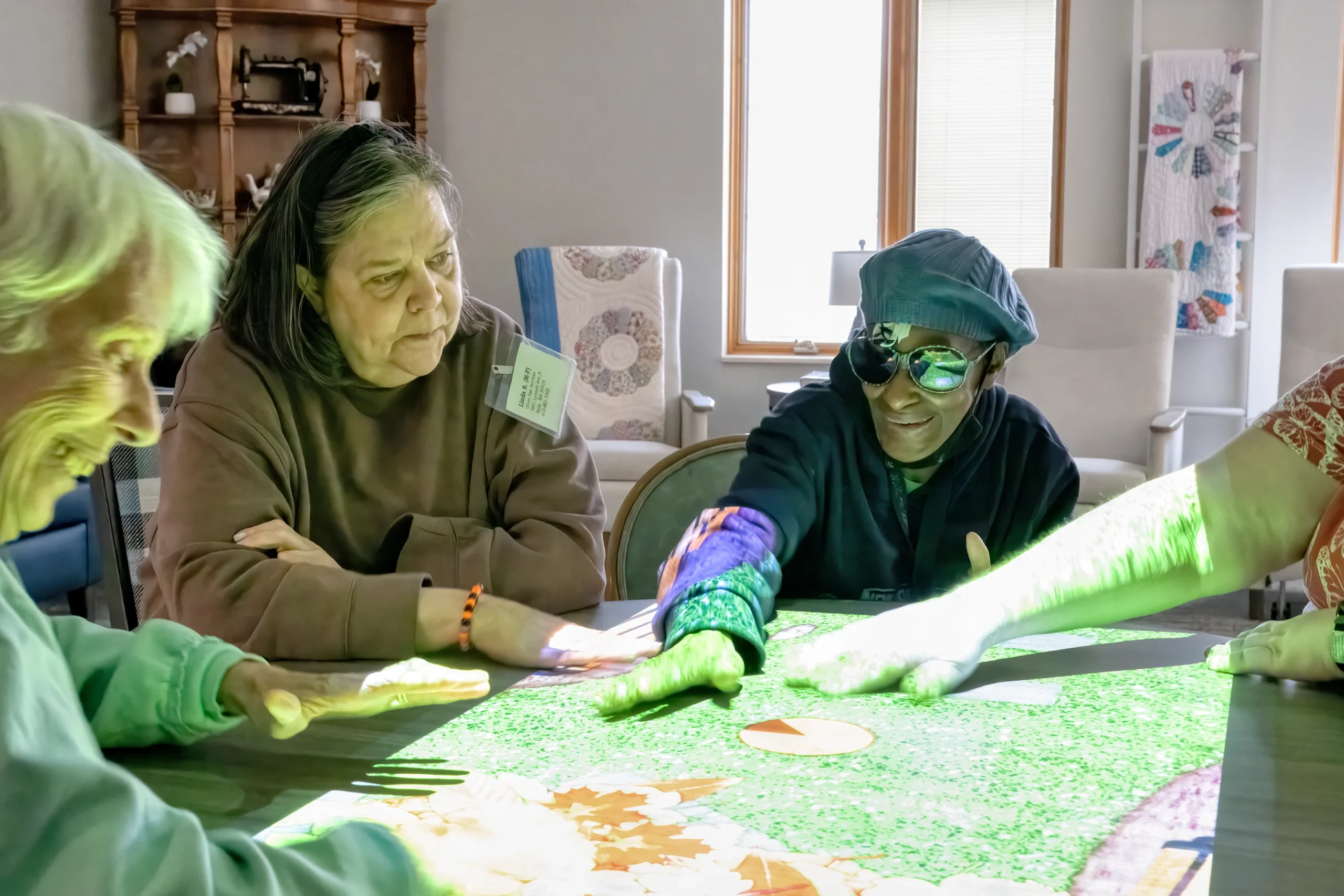 Activities for senior citizens at an adult day care facility in Minneapolis, Minnesota.