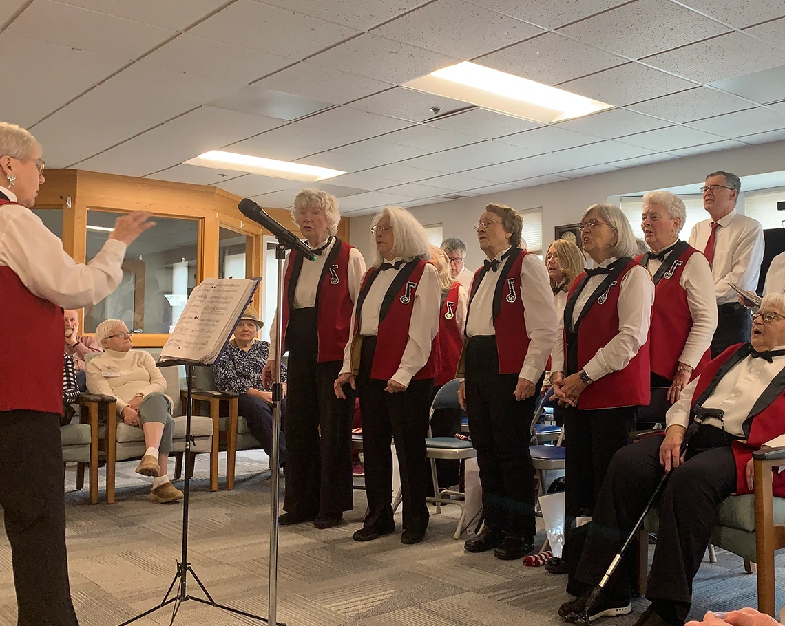 Live music performing at an adult day care program in Minneapolis, Minnesota.